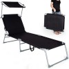 Sezlong parasolar 190 x 60 x 125 cm, Negru